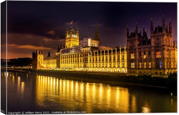 Parliament Westminster Bridge London England Canvas Print by William Perry