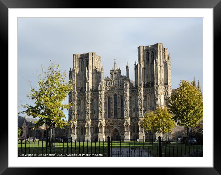 Wells Cathedral  Somerset  Framed Mounted Print by Les Schofield