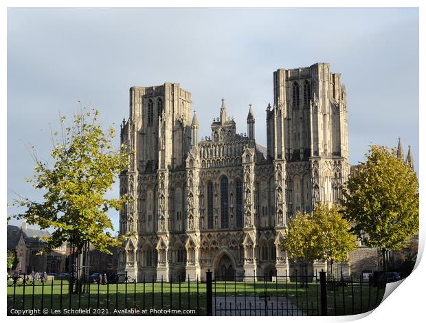 Wells Cathedral  Somerset  Print by Les Schofield