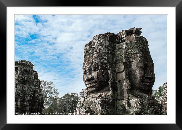 Faces of Angkor Thom, Cambodia Framed Mounted Print by Ian Miller