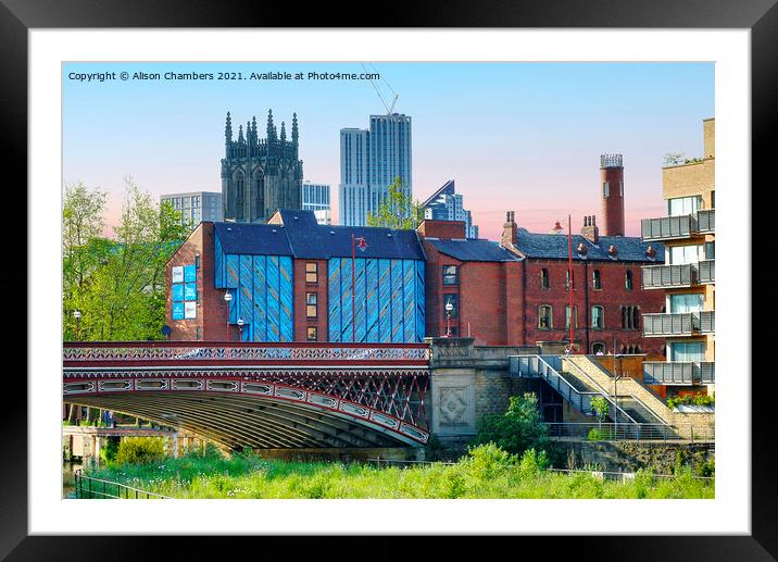 Leeds Crown Point Bridge Framed Mounted Print by Alison Chambers