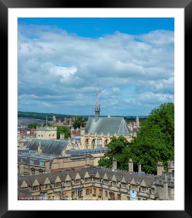 Exeter College Oxford Framed Mounted Print by Cliff Kinch