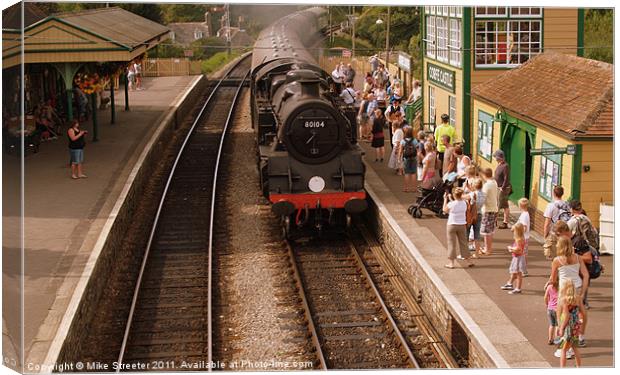 Corfe Castle station Canvas Print by Mike Streeter