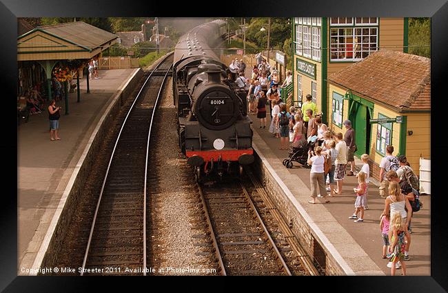Corfe Castle station Framed Print by Mike Streeter