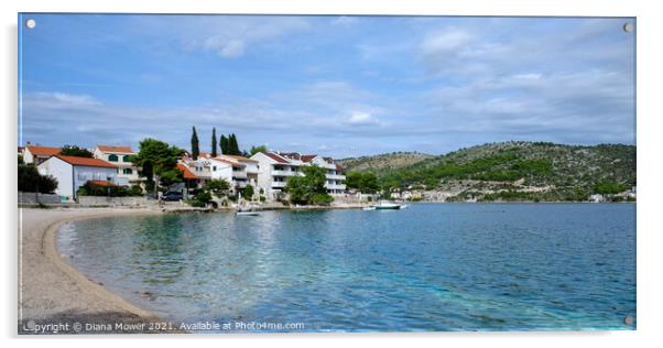 Peaceful Rogoznica Bay Croatia Panoramic Acrylic by Diana Mower