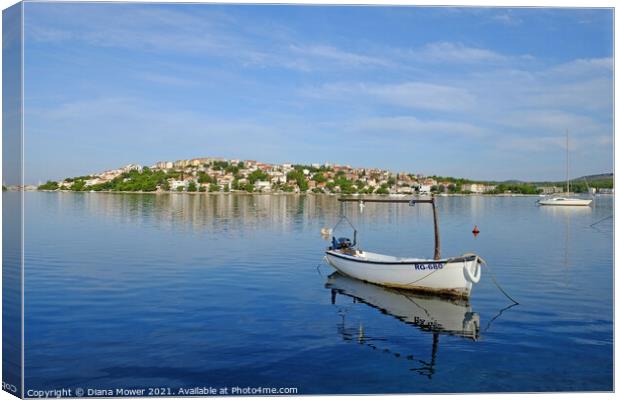 Rogoznica Bay Calm waters Croatia Canvas Print by Diana Mower