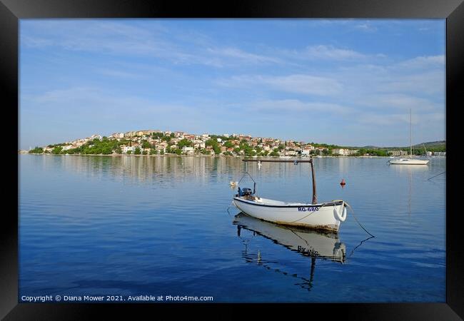 Rogoznica Bay Calm waters Croatia Framed Print by Diana Mower