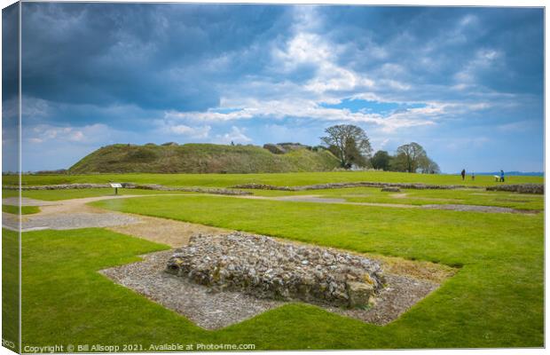 Old Sarum cathedral foundations. Canvas Print by Bill Allsopp