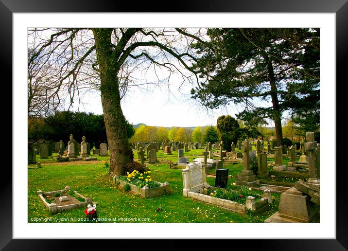 countryside graveyard. Framed Mounted Print by john hill