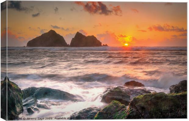 Majestic Cornish Coastal Sunset Canvas Print by Jeremy Sage