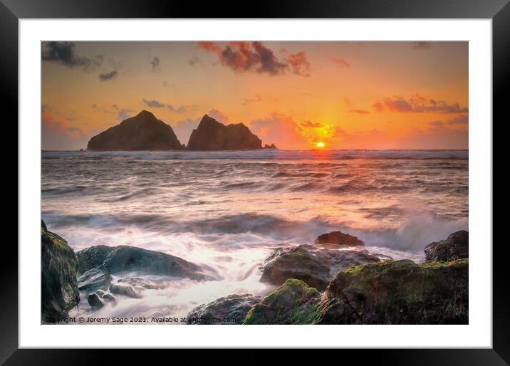 Majestic Cornish Coastal Sunset Framed Mounted Print by Jeremy Sage