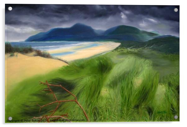 N.Ireland coast. Painting in oils by Peter Bolton 2005. Acrylic by Peter Bolton