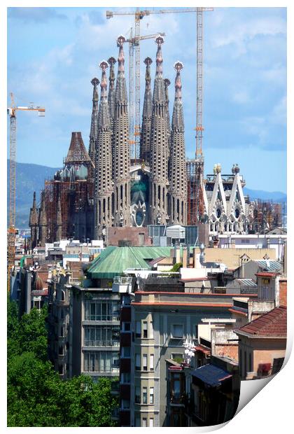 Sagrada Familia Barcelona Catalonia Spain Print by Andy Evans Photos