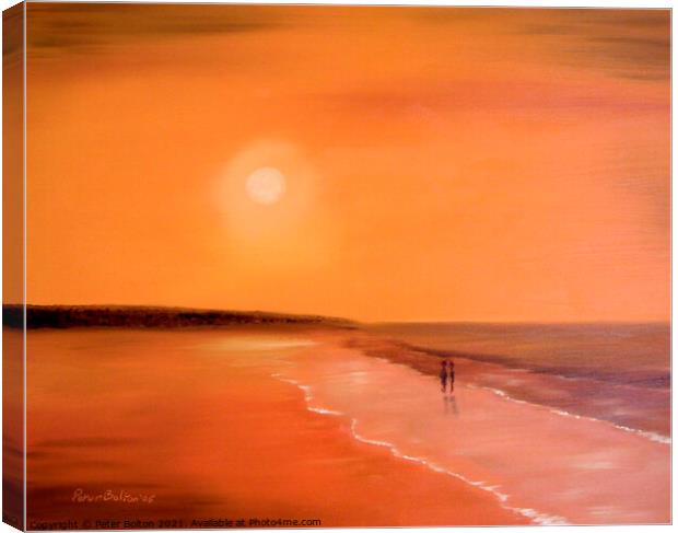 Cadmium Beach, abstract painting by Peter Bolton, 2005.  Canvas Print by Peter Bolton