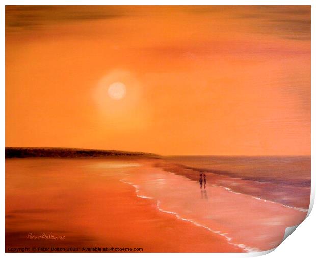 Cadmium Beach, abstract painting by Peter Bolton, 2005.  Print by Peter Bolton