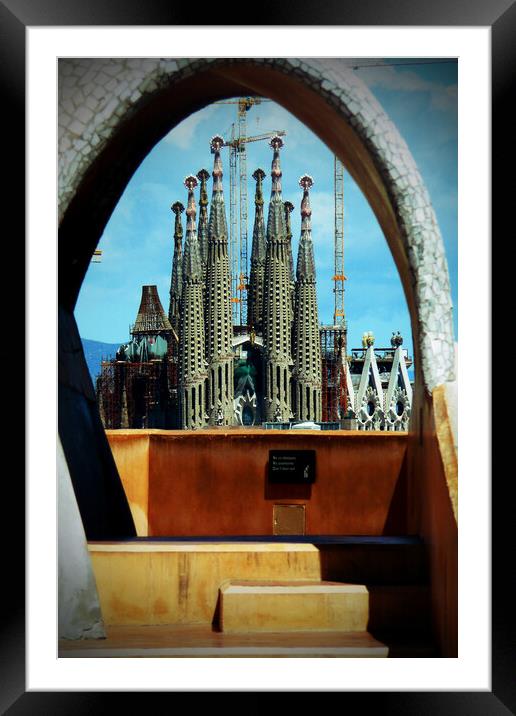 Sagrada Familia Cathedral Barcelona Catalonia Spain Framed Mounted Print by Andy Evans Photos