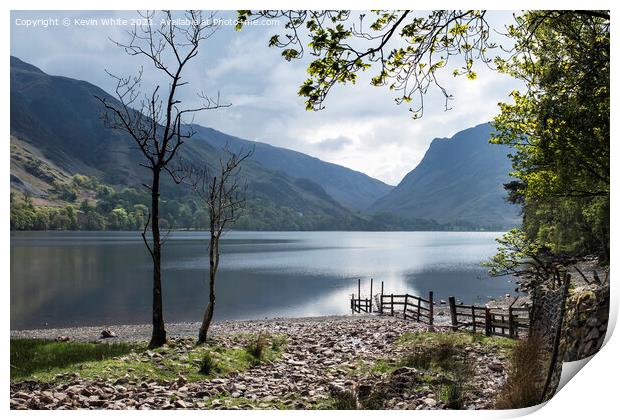 Calm waters of Buttermere Print by Kevin White