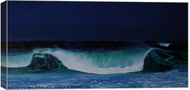 'Night breaker'. Painting in oils by Peter Bolton, 2005.  Canvas Print by Peter Bolton