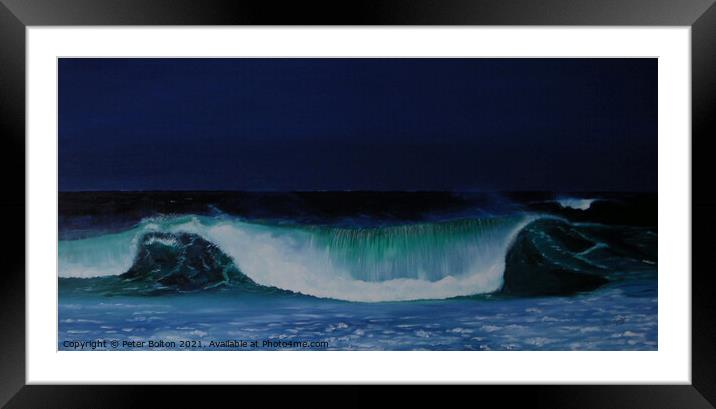 'Night breaker'. Painting in oils by Peter Bolton, 2005.  Framed Mounted Print by Peter Bolton