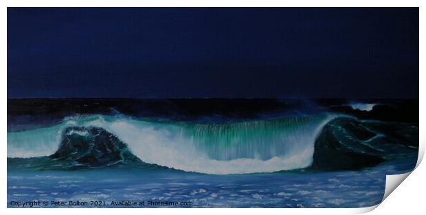 'Night breaker'. Painting in oils by Peter Bolton, 2005.  Print by Peter Bolton