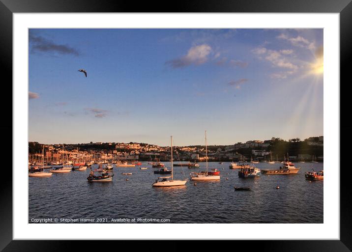 Evening Sun Brixham Framed Mounted Print by Stephen Hamer