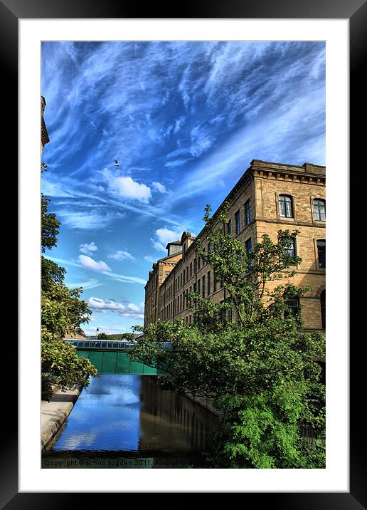 near salts mill saltaire west yorkshire Framed Mounted Print by simon sugden