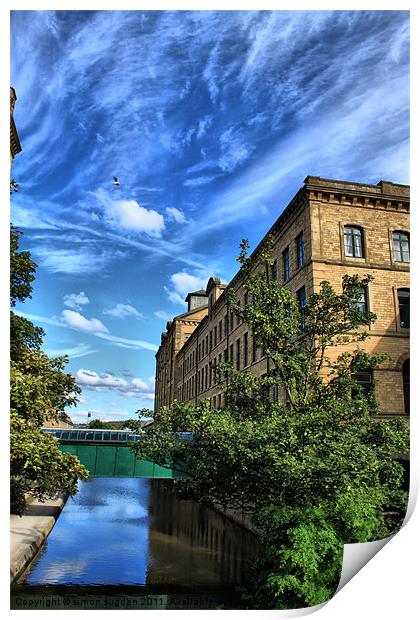 near salts mill saltaire west yorkshire Print by simon sugden