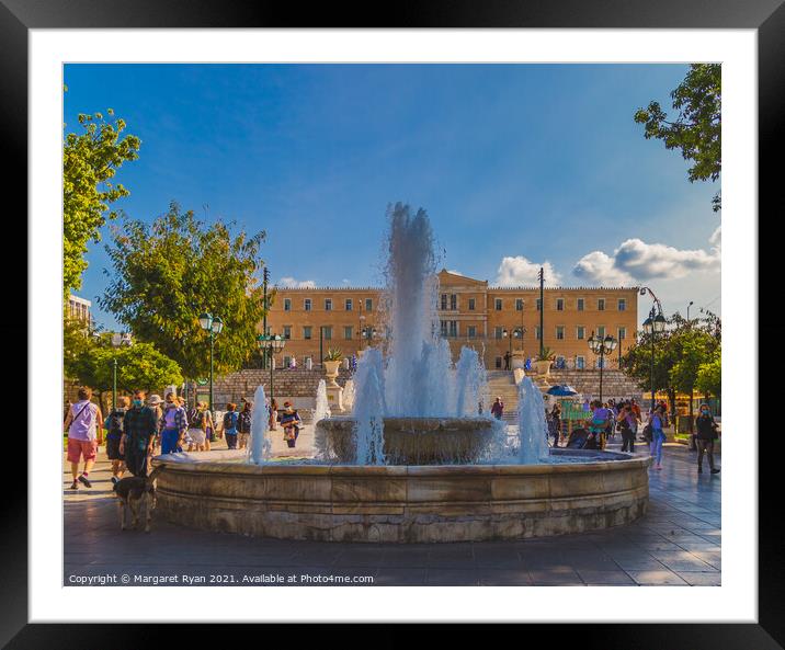 The Dancing Waters of Syntagma Square Framed Mounted Print by Margaret Ryan
