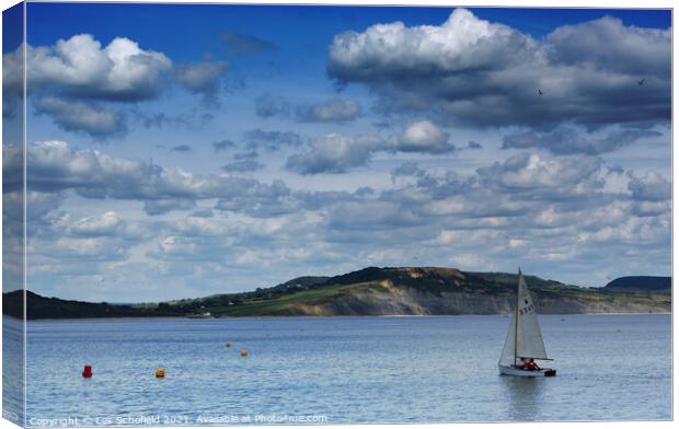 Lyme Bay View  Canvas Print by Les Schofield