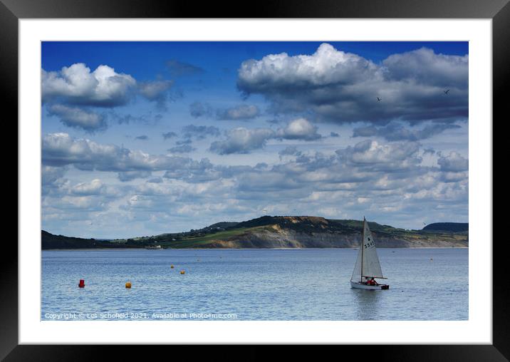 Lyme Bay View  Framed Mounted Print by Les Schofield
