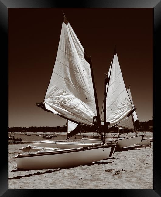Boats parked on the beach Framed Print by youri Mahieu