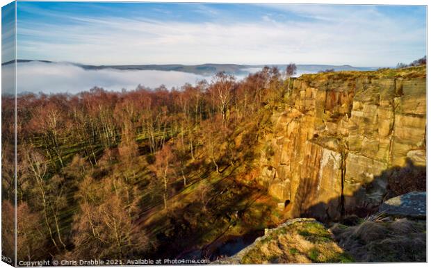 Mist inversion in the Derwent Valley Canvas Print by Chris Drabble
