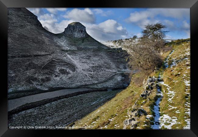 Peter's Stone in Cressbrook Dale Framed Print by Chris Drabble