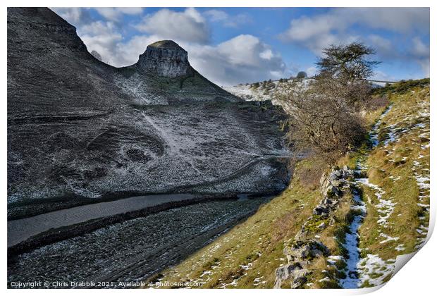 Peter's Stone in Cressbrook Dale Print by Chris Drabble