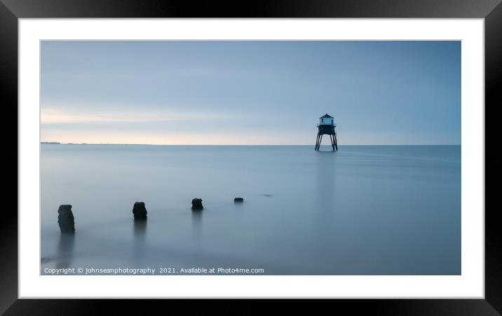 Early Morning Sunrise at Dovercourt Lighthouse, Essex, UK Framed Mounted Print by johnseanphotography 