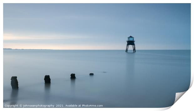 Early Morning Sunrise at Dovercourt Lighthouse, Essex, UK Print by johnseanphotography 