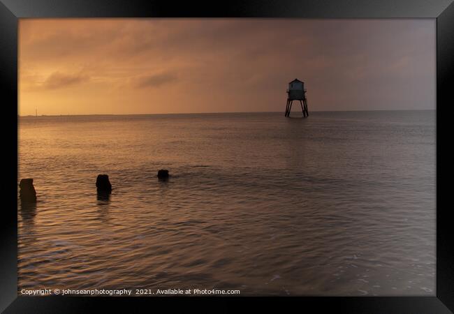 Sunrise at Dovercourt Lighthouse, Essex, UK     1321 Framed Print by johnseanphotography 