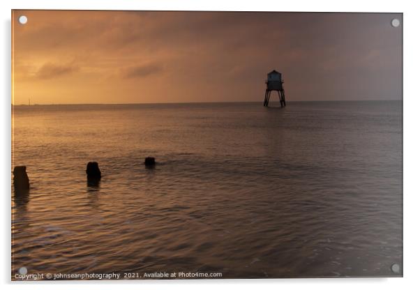 Sunrise at Dovercourt Lighthouse, Essex, UK     1321 Acrylic by johnseanphotography 