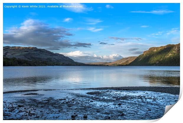 Before sunset at Ullswater Print by Kevin White