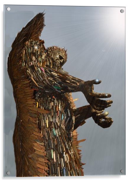 knife angel  Acrylic by PAMELA ROGERS