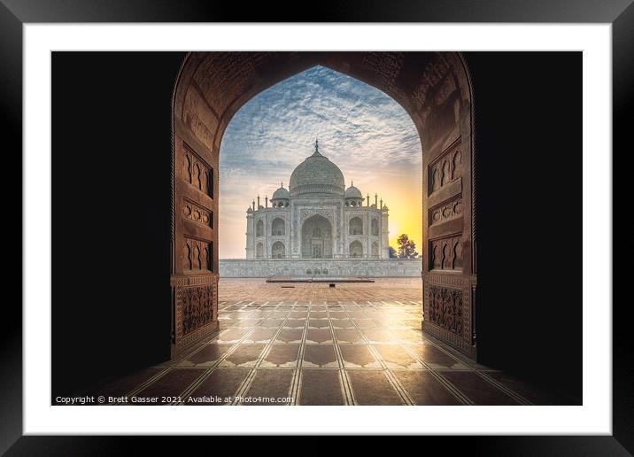 Taj Mahal Sunrise Framed Mounted Print by Brett Gasser