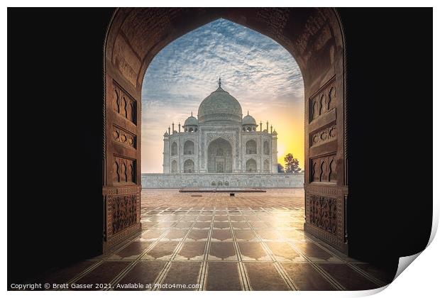 Taj Mahal Sunrise Print by Brett Gasser