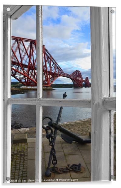 Forth Bridge through the window  Acrylic by Tim Shaw
