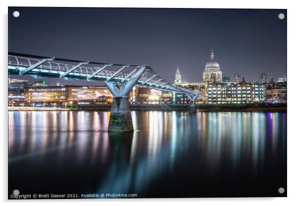 Millennium Bridge Acrylic by Brett Gasser