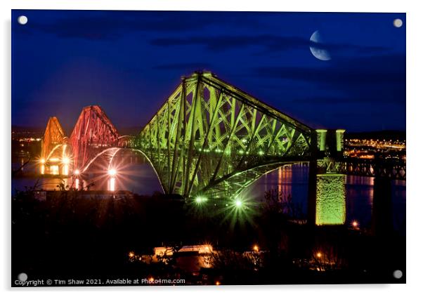 Forth Rail Bridge,iluminated, Acrylic by Tim Shaw