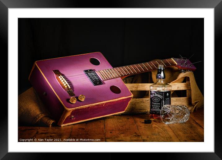 Delta Blues Box Guitar Framed Mounted Print by Alan Taylor
