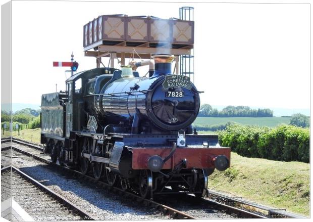 West Somerset Railway steam locomotive ready to move along track Canvas Print by Joan Rosie