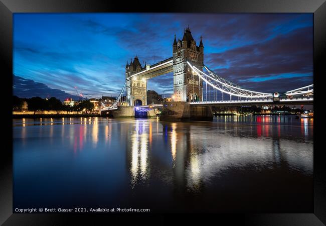 Tower Bridge Blue Hour Framed Print by Brett Gasser