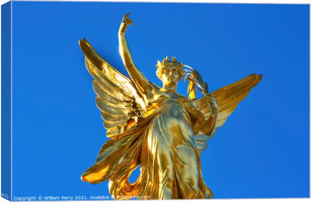 Winged Victory Victoria Memorial Buckingham Palace Westminster L Canvas Print by William Perry