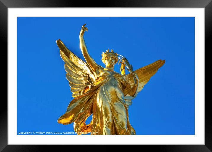 Winged Victory Victoria Memorial Buckingham Palace Westminster L Framed Mounted Print by William Perry